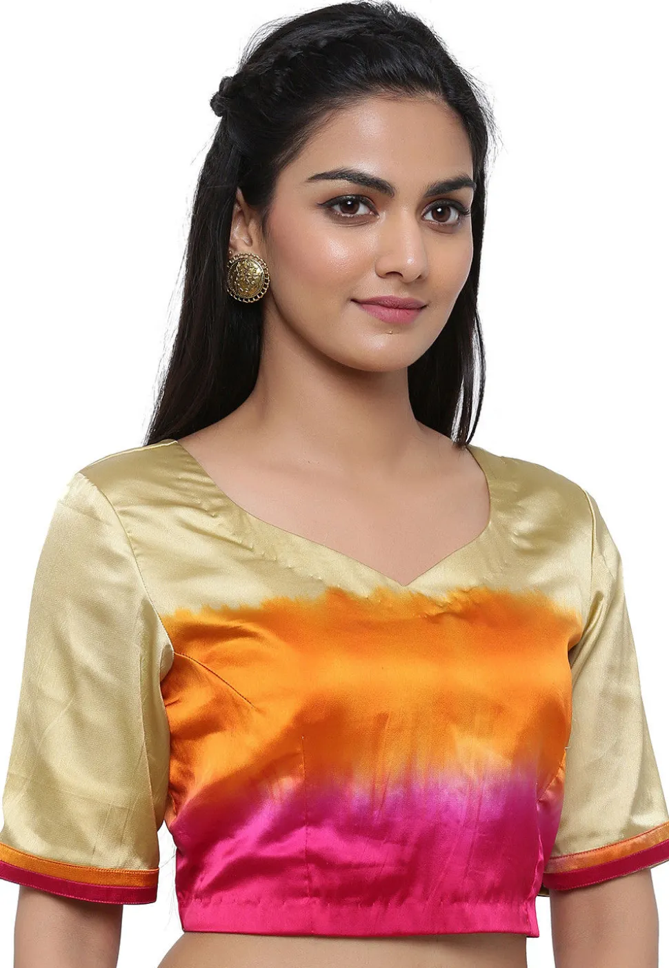 Shaded Satin Blouse in Multicolor