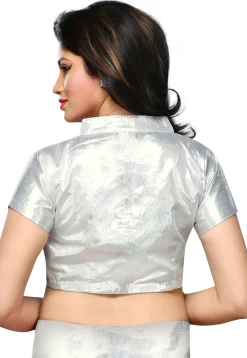 Shimmer Art Silk Blouse in silver