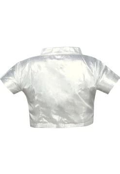 Shimmer Art Silk Blouse in silver