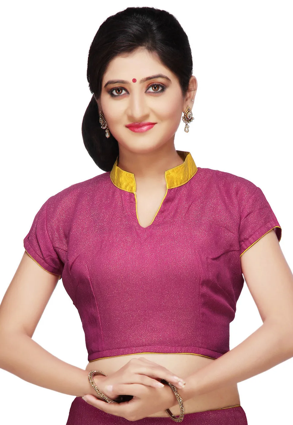 Shimmer Georgette Blouse in Magenta