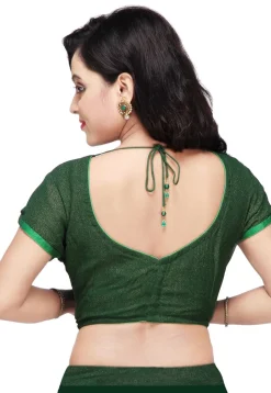 Shimmer Georgette Blouse in Dark Green