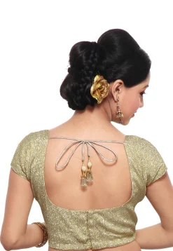Shimmer Lycra Blouse in Gold