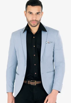 Solid Color Acrylic Blazer in Sky Blue