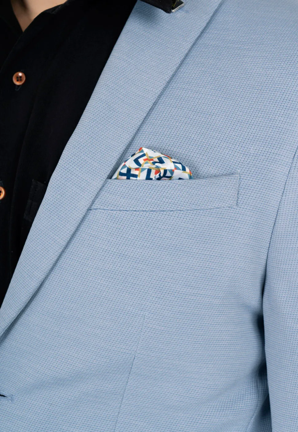 Solid Color Acrylic Blazer in Sky Blue