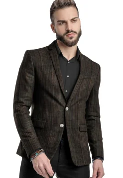 Solid Color Art Silk Blazer in Black