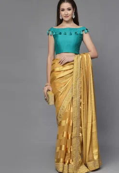 Solid Color Art Silk Blouse in Teal Green