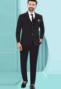 Solid Color Art Silk Jacquard Tuxedo in Wine