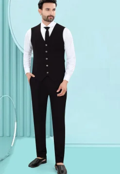 Solid Color Art Silk Jacquard Tuxedo in Wine