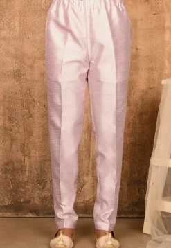 Solid Color Art Silk Pajama in Pink