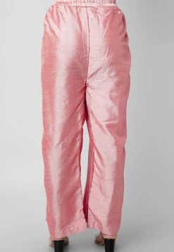Solid Color Art Silk Palazzo in Baby Pink