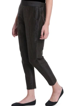 Solid Color Art Silk Pant in Black