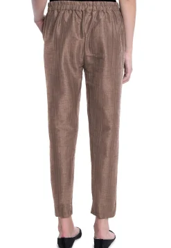 Solid Color Art Silk Pant in Brown