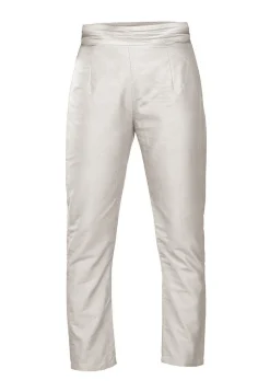 Solid Color Art Silk Pant in White