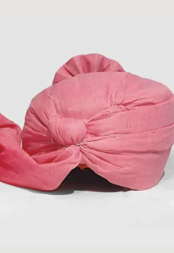 Solid Color Chanderi Cotton Turban in Peach