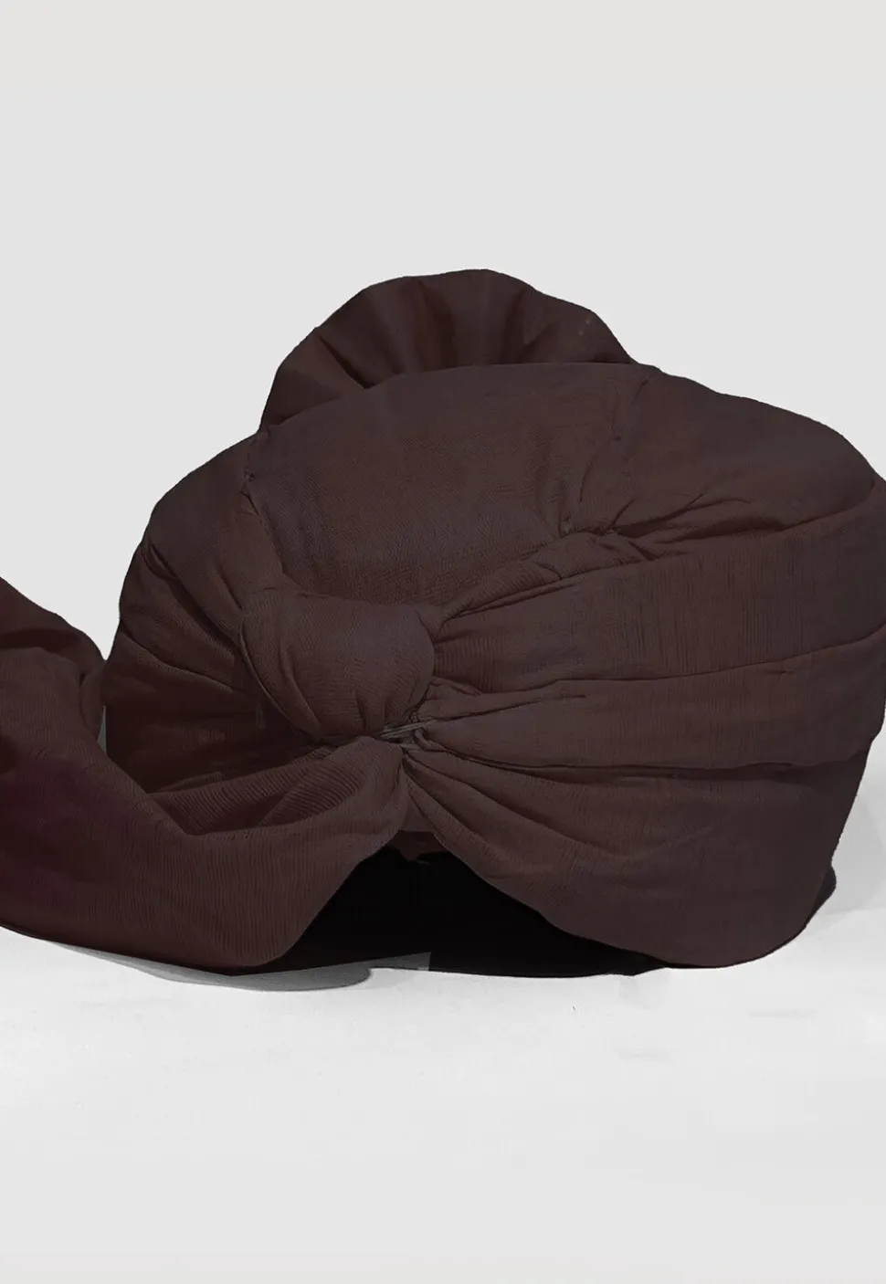 Solid Color Chanderi Cotton Turban in Brown