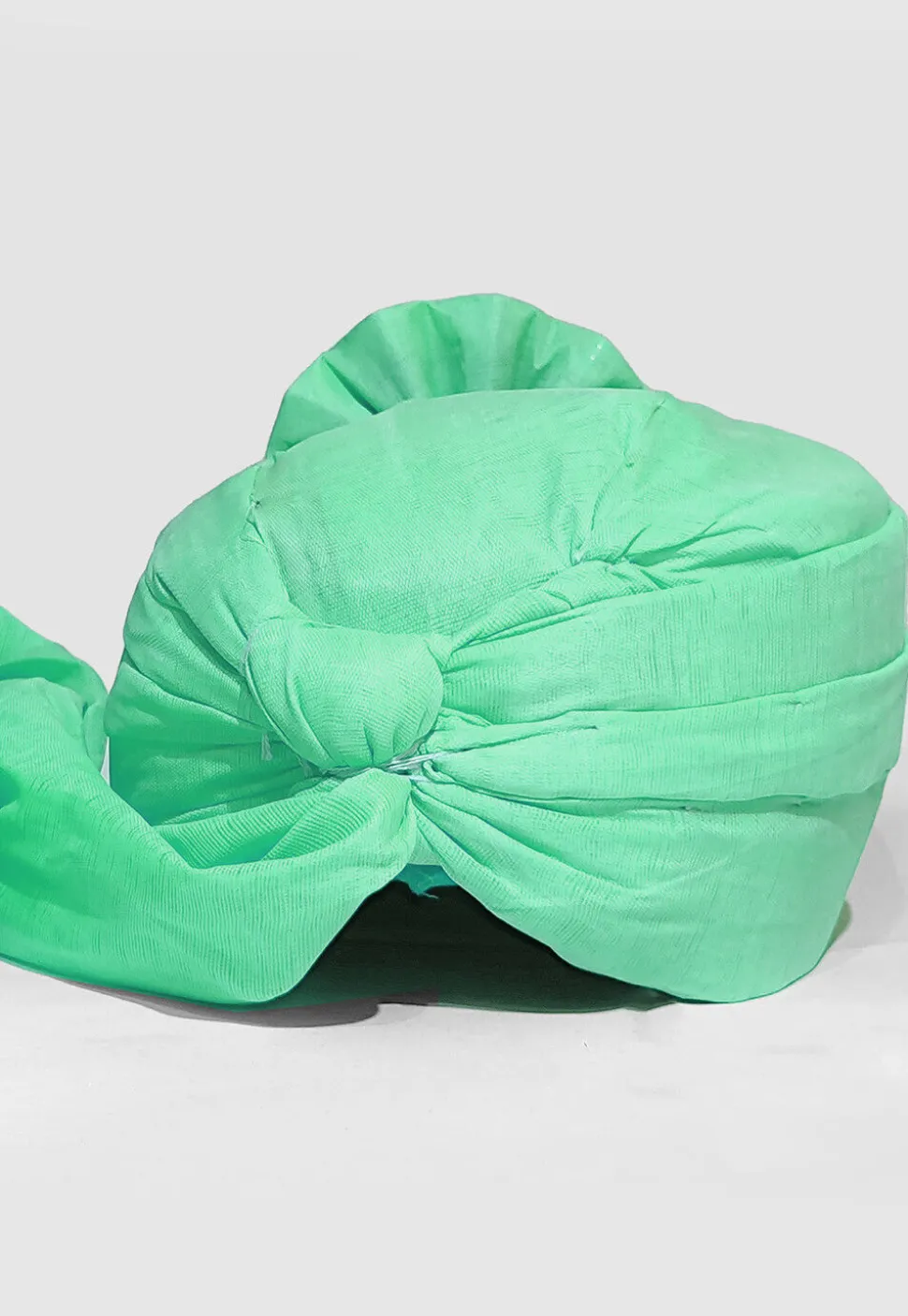 Solid Color Chanderi Cotton Turban in Sea Green