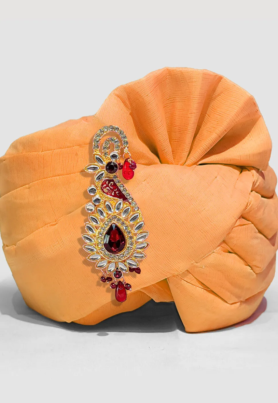 Solid Color Chanderi Cotton Turban in Mustard