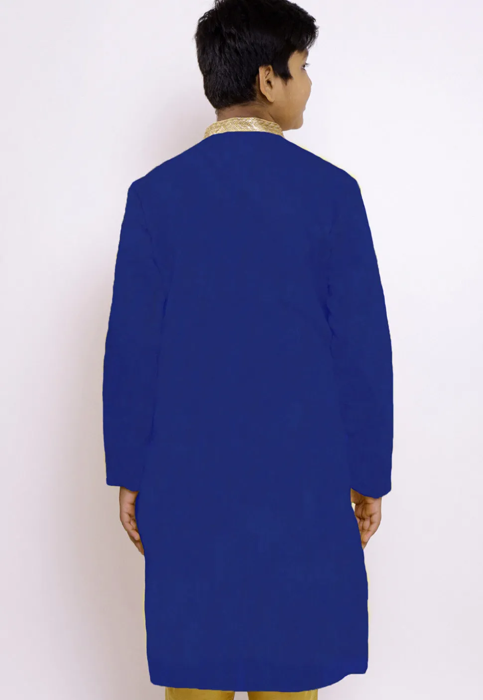 Solid Color Chanderi Cotton Kurta in Royal Blue