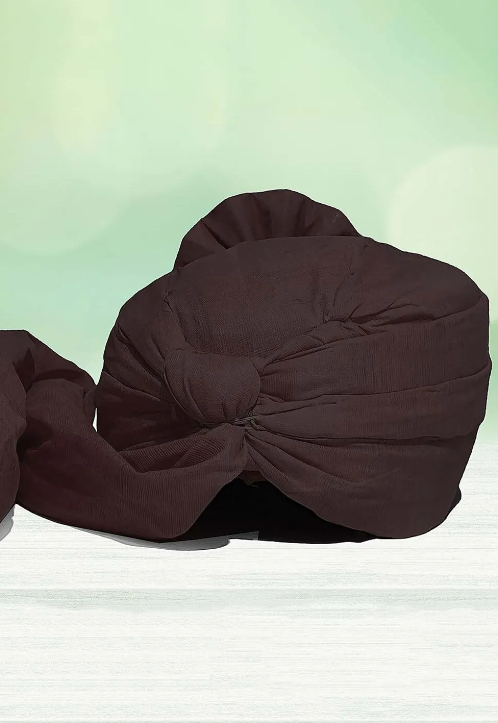 Solid Color Chanderi Cotton Kids Turban in Brown