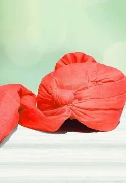 Solid Color Chanderi Cotton Kids Turban in Orange