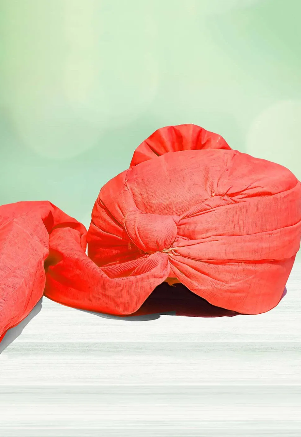 Solid Color Chanderi Cotton Kids Turban in Orange
