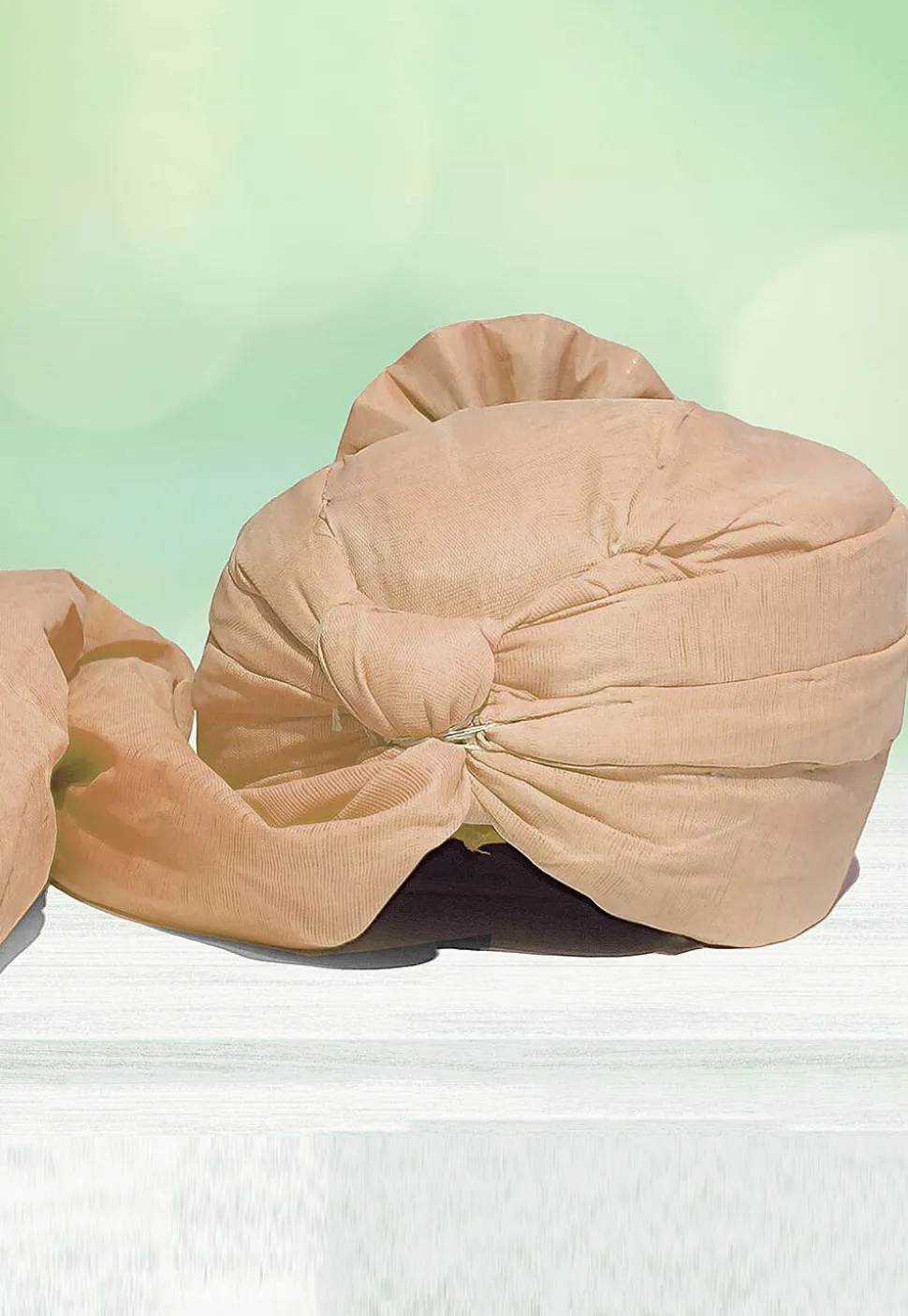 Solid Color Chanderi Cotton Kids Turban in Beige