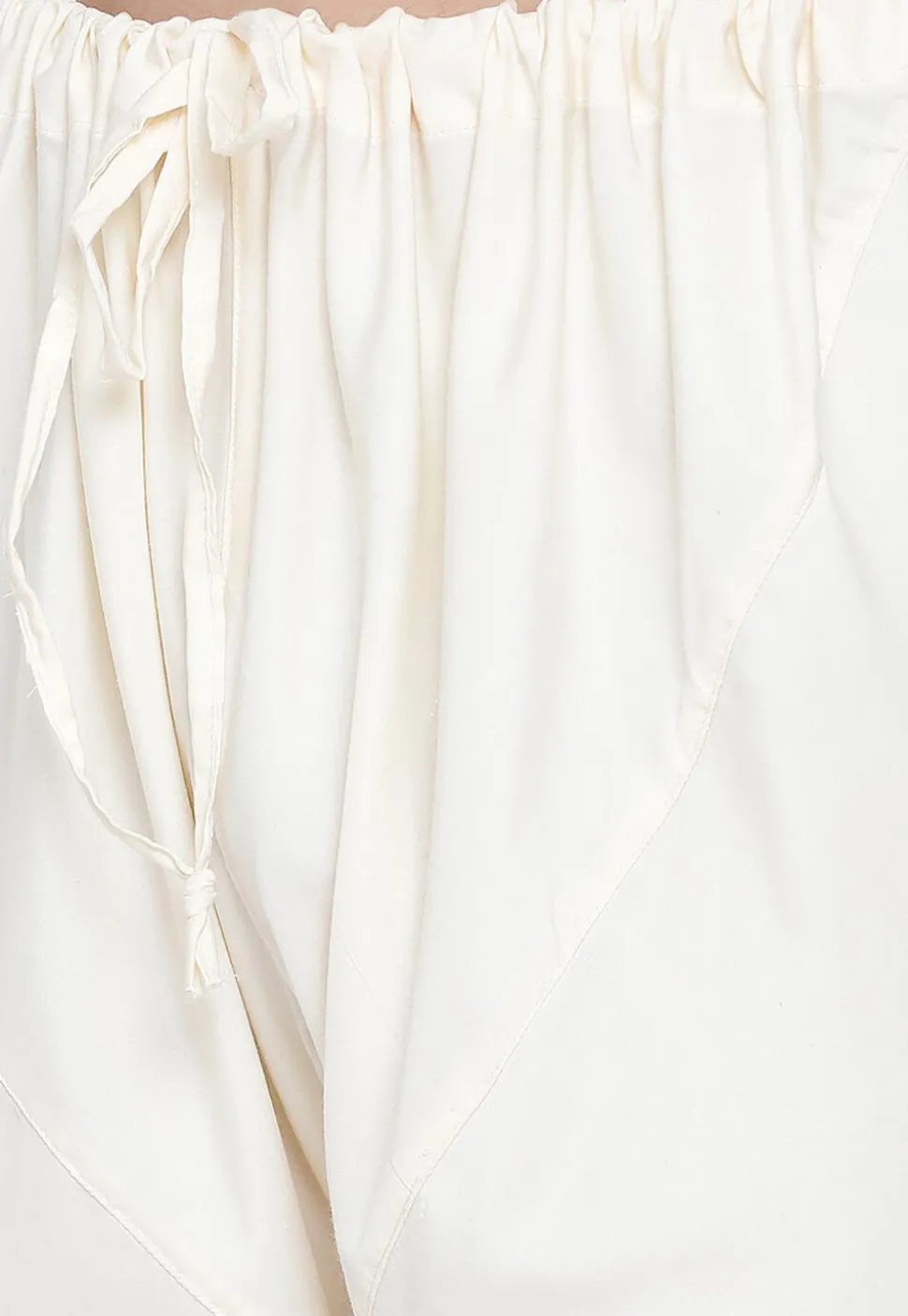 Solid Color Cotton Churidar in Off White