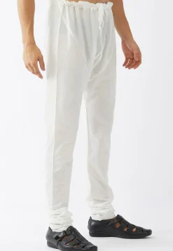 Solid Color Cotton Churidar in White