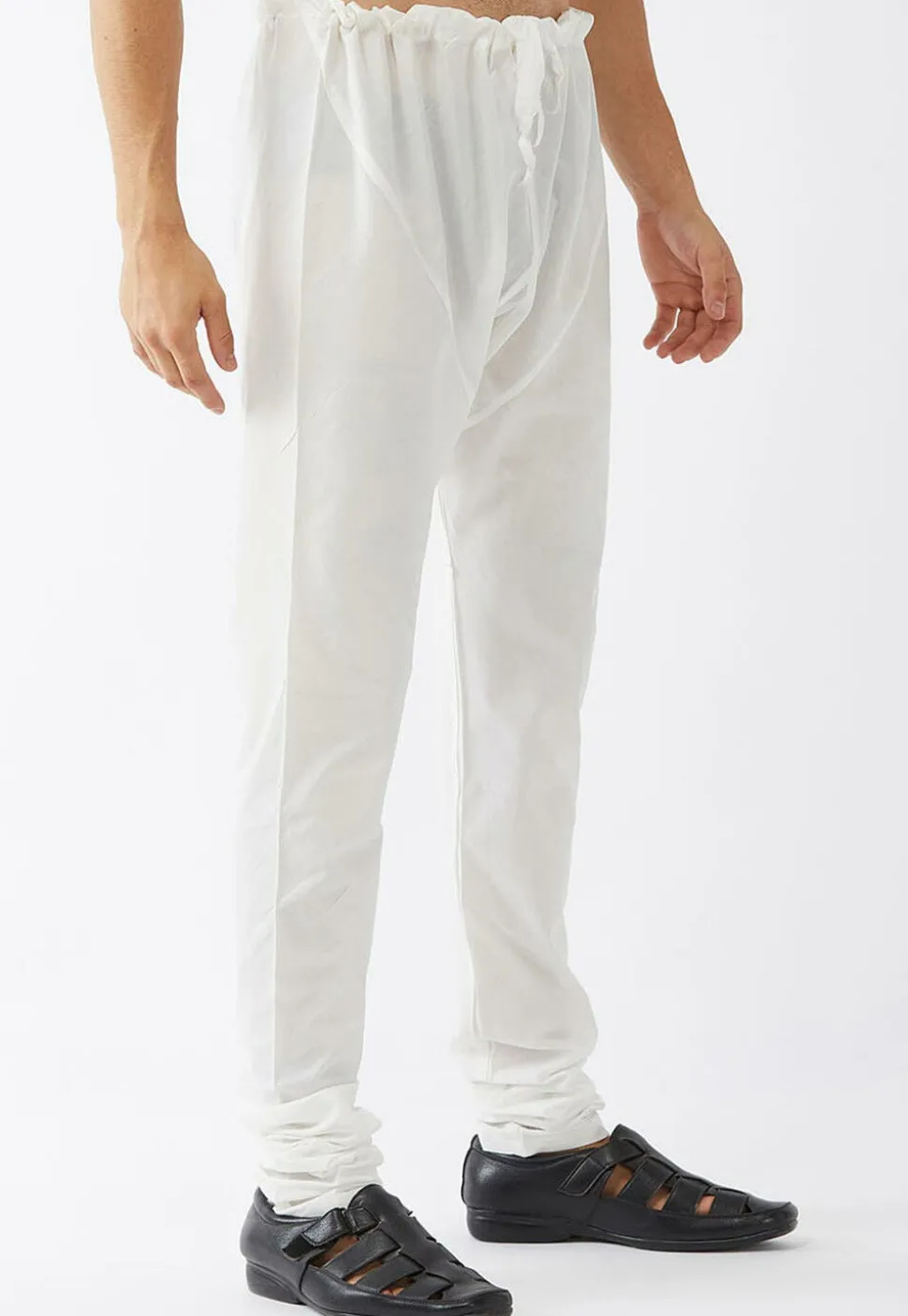 Solid Color Cotton Churidar in White
