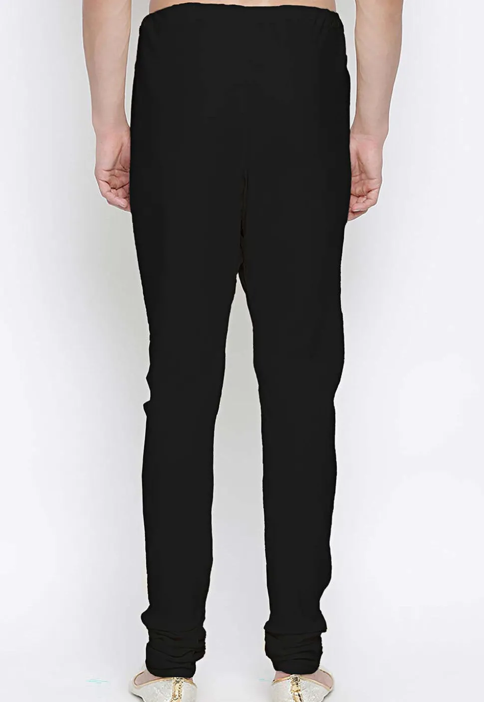 Solid Color Cotton Churidar in Black