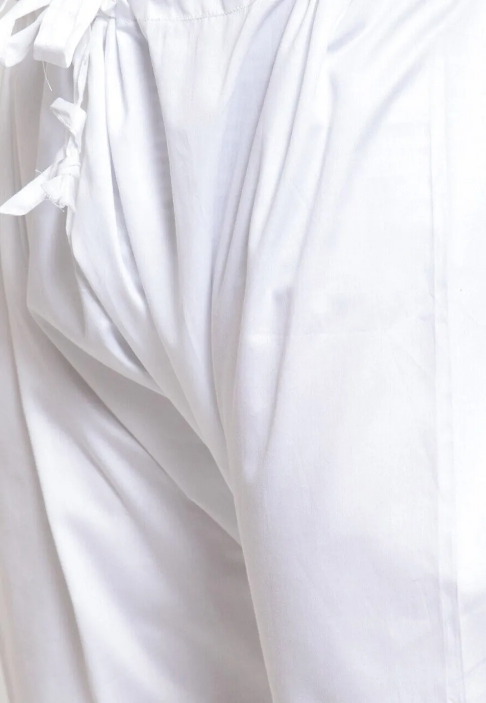 Solid Color Cotton Churidar in White