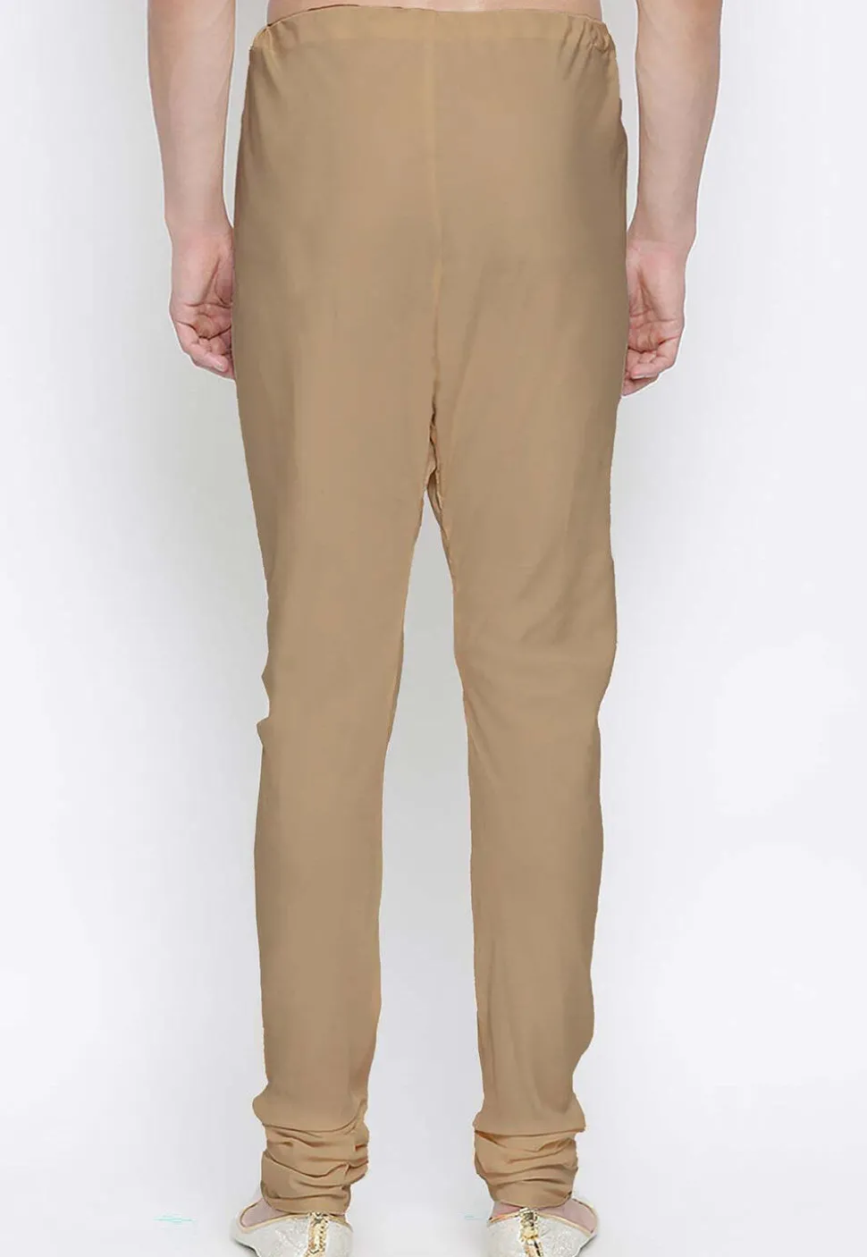 Solid Color Cotton Churidar in Light Brown