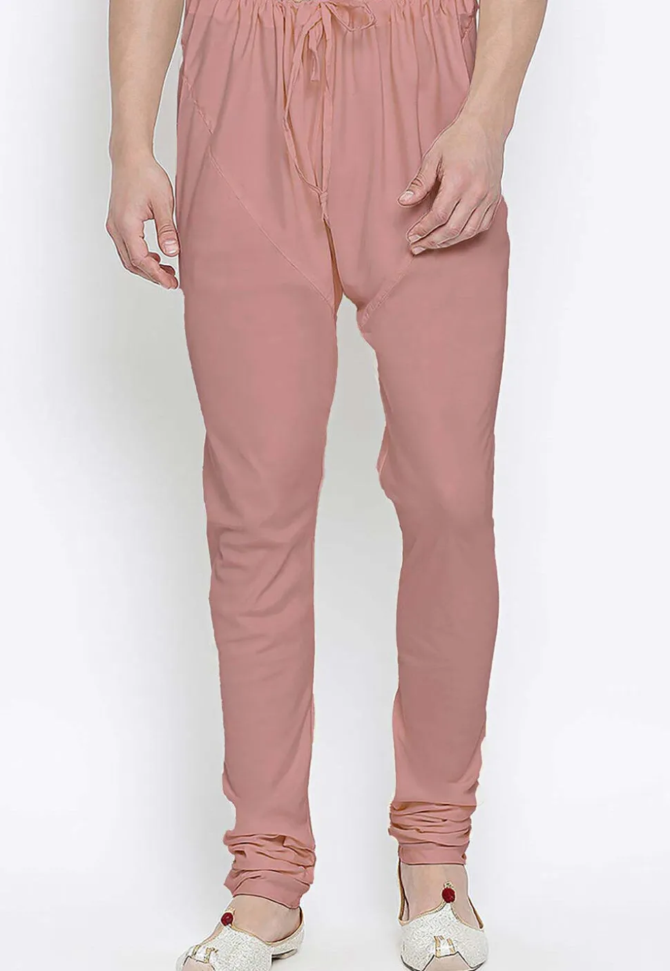 Solid Color Cotton Churidar in Old Rose