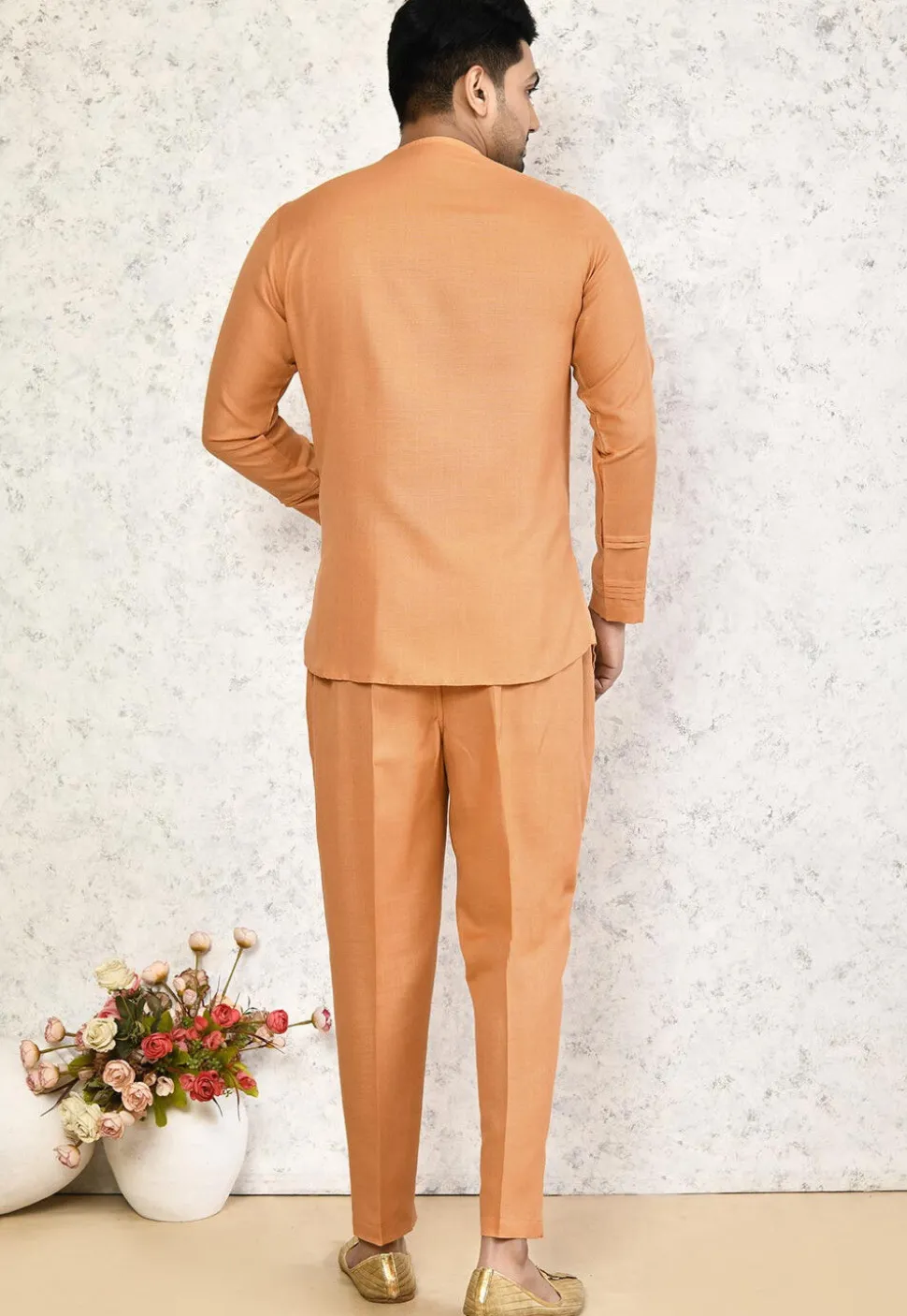 Solid Color Cotton Co Ord Set in Orange