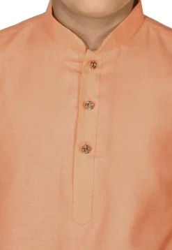 Solid Color Cotton Dhoti Kurta in Peach