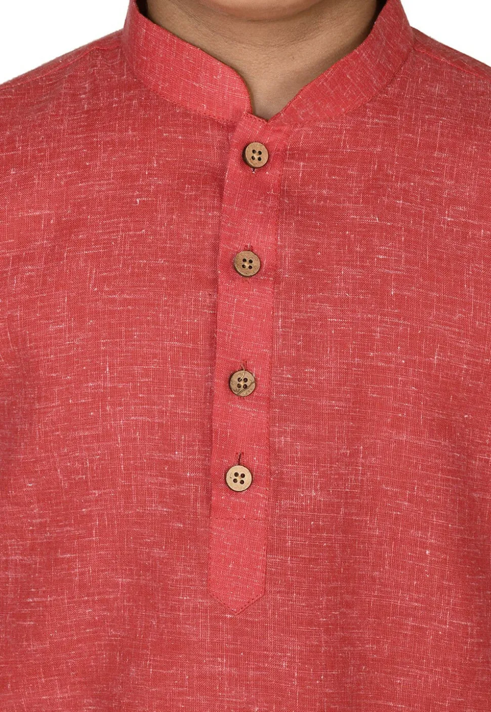 Solid Color Cotton Dhoti Kurta in Red
