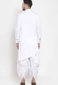 Solid Color Cotton Dhoti Kurta White
