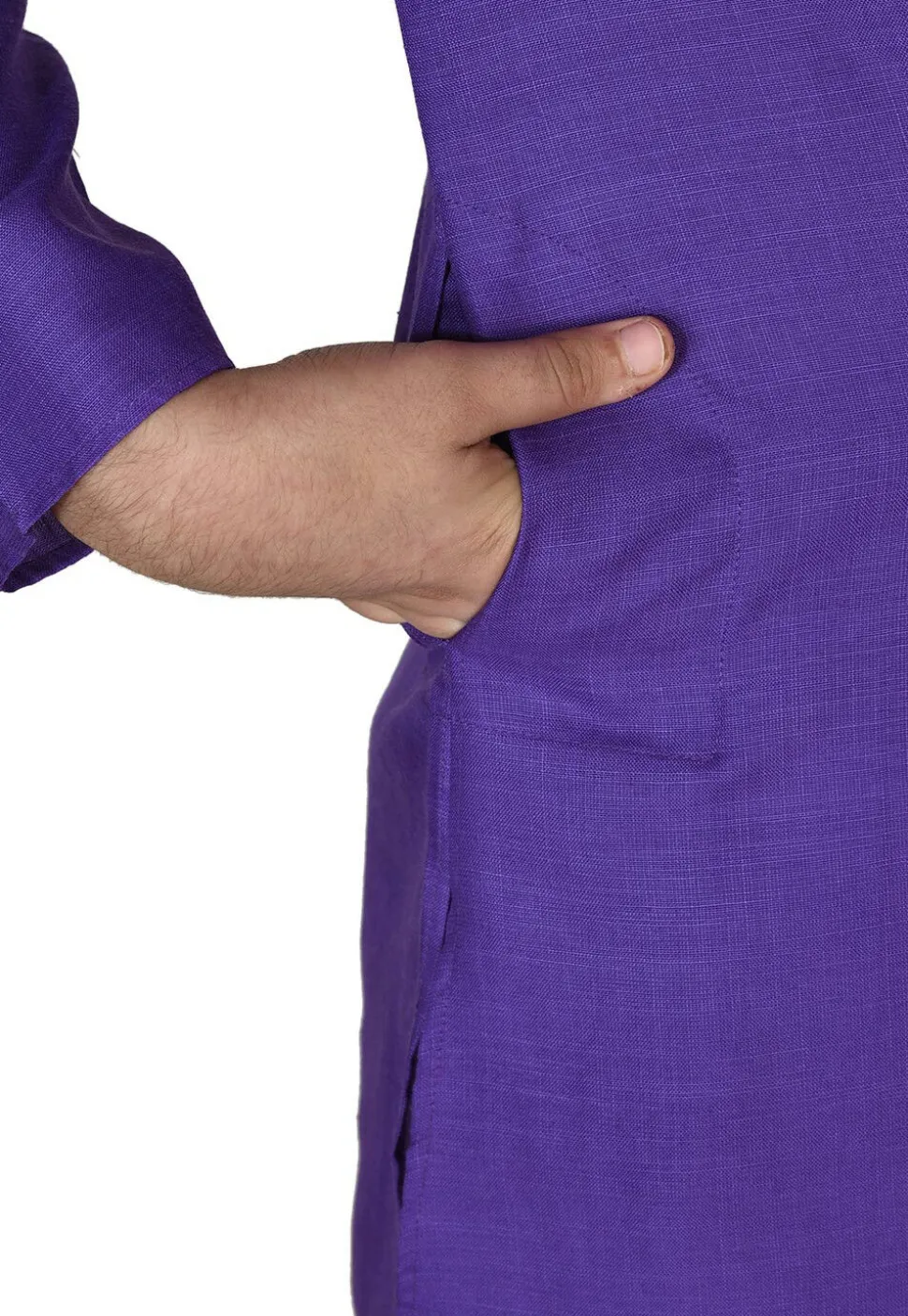 Solid Color Cotton Dhoti Kurta in Violet