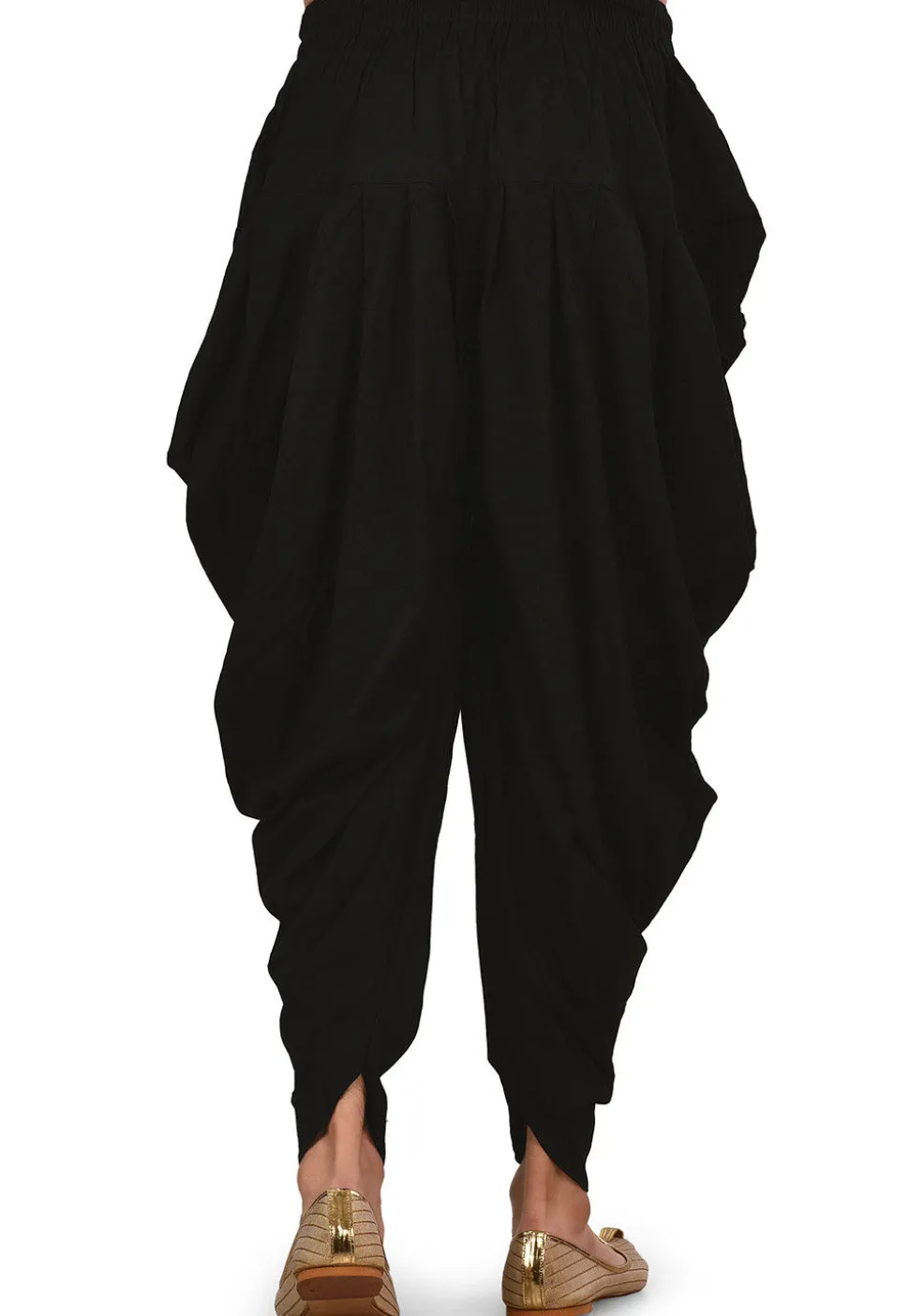 Solid Color Cotton Dhoti Pant in Black