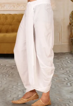 Solid Color Cotton Dhoti in White
