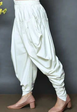 Solid Color Cotton Dhoti in White