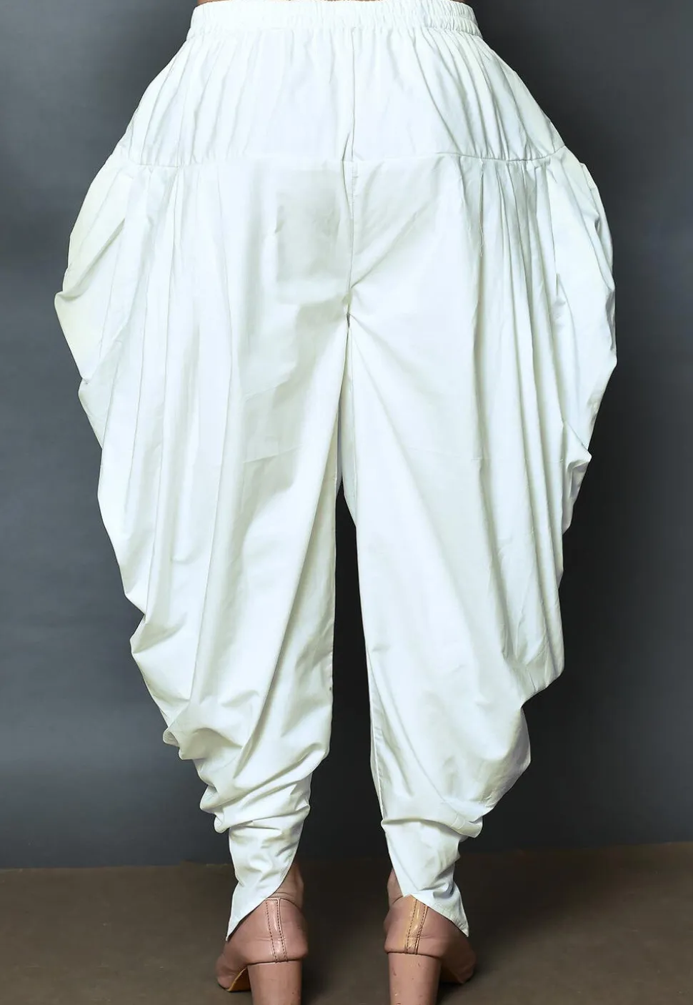 Solid Color Cotton Dhoti in White
