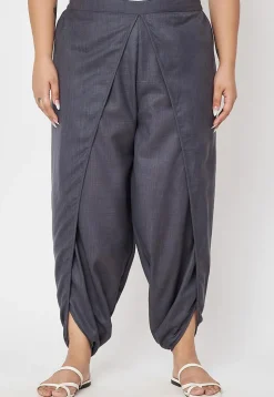 Solid Color Cotton Flex Dhoti Pant in Grey