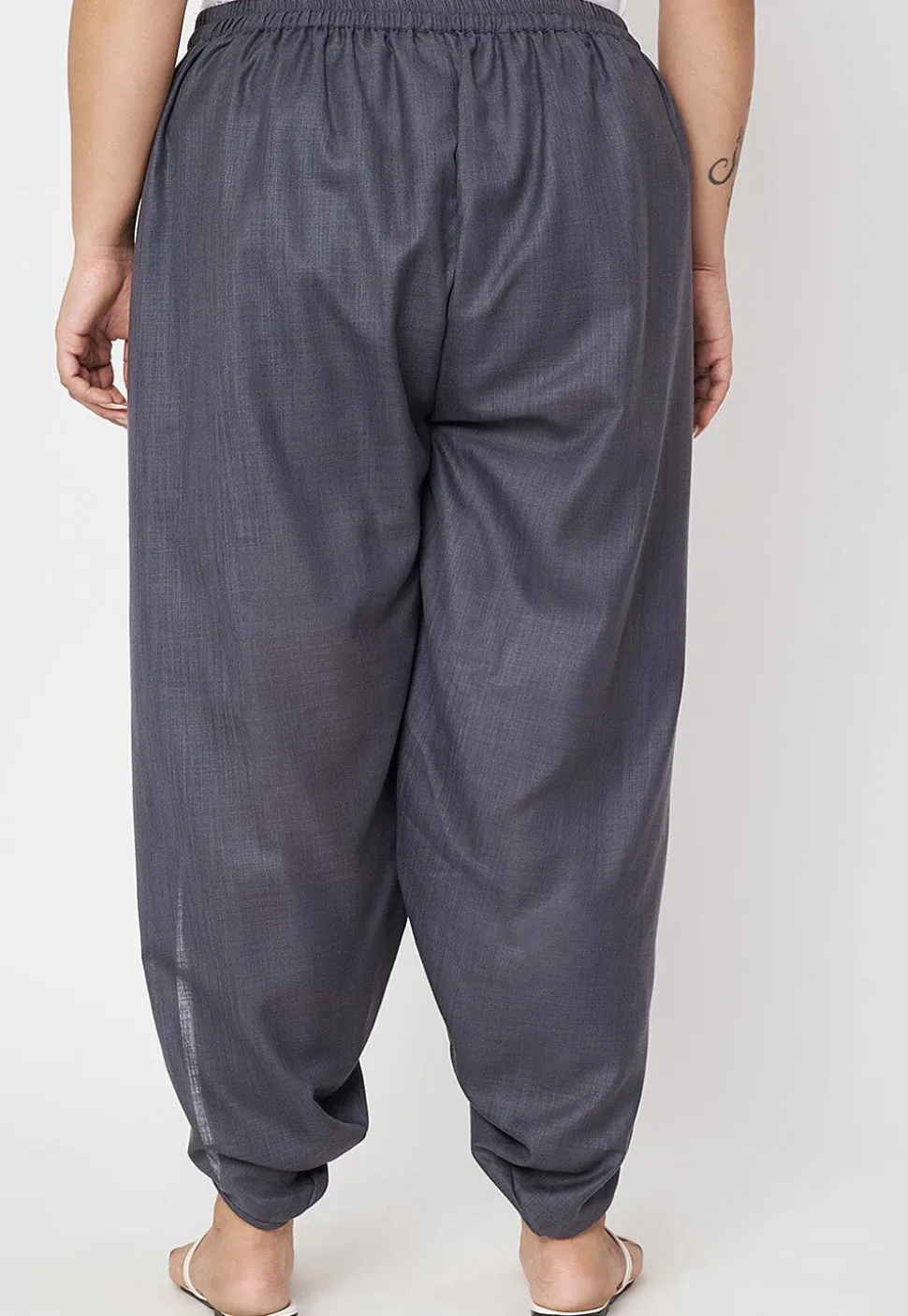 Solid Color Cotton Flex Dhoti Pant in Grey