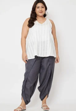 Solid Color Cotton Flex Dhoti Pant in Grey