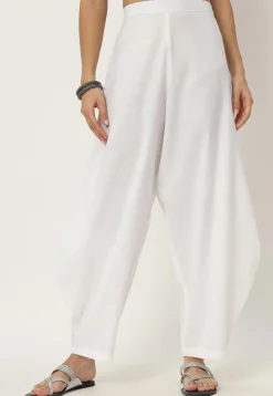 Solid Color Cotton Flex Pant in White