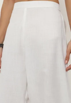 Solid Color Cotton Flex Pant in White