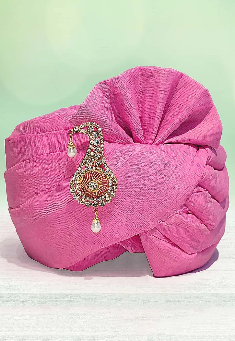 Solid Color Cotton Kids Turban in Pink