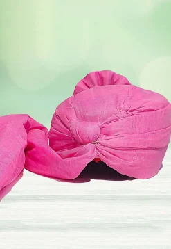Solid Color Cotton Kids Turban in Pink