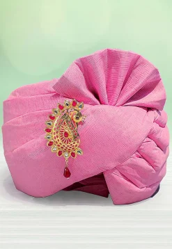 Solid Color Cotton Kids Turban in Light Pink